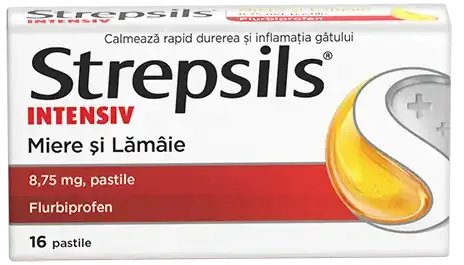 Strepsils Intensiv Miere și Lămâie 8,75 mg, pastile