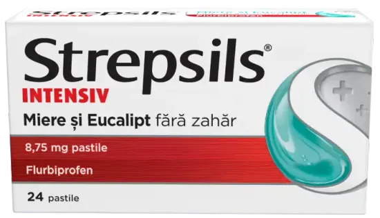 Strepsils Intensiv Miere și Eucalipt fără zahăr 8,75 mg pastile