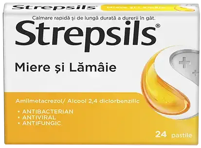 Strepsils Miere și Lămâie, pastile