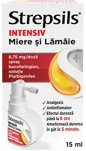 Strepsils Intensiv Miere și Lămâie spray bucofaringian