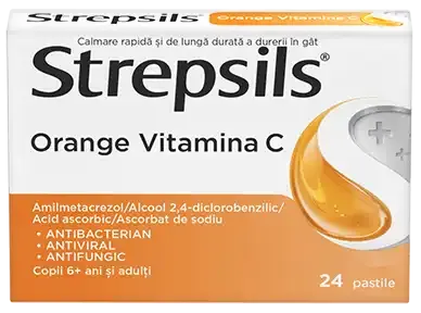Strepsils Orange Vitamina C, pastile